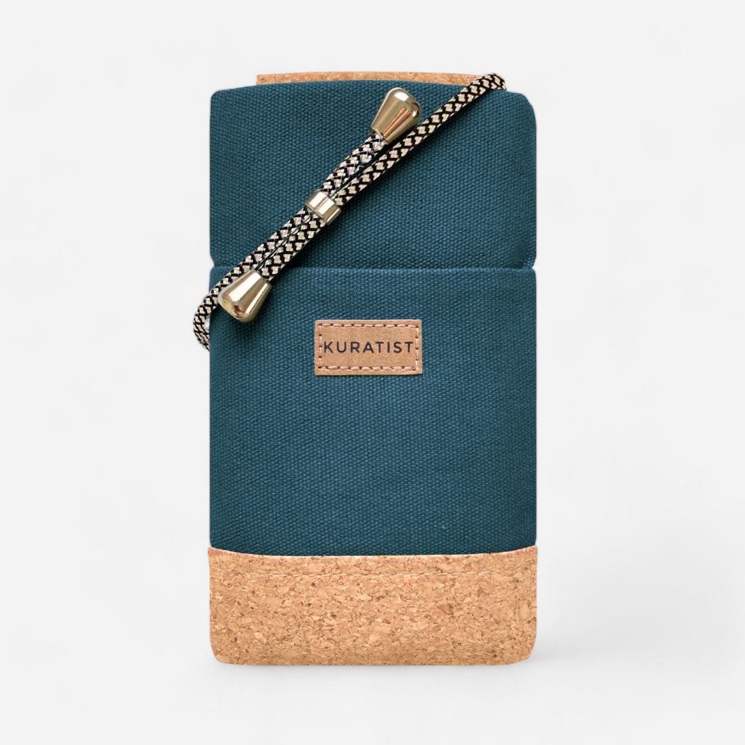 NELA Handy Umhängetasche - Handytasche zum Umhängen - Teal Cork - Kuratist