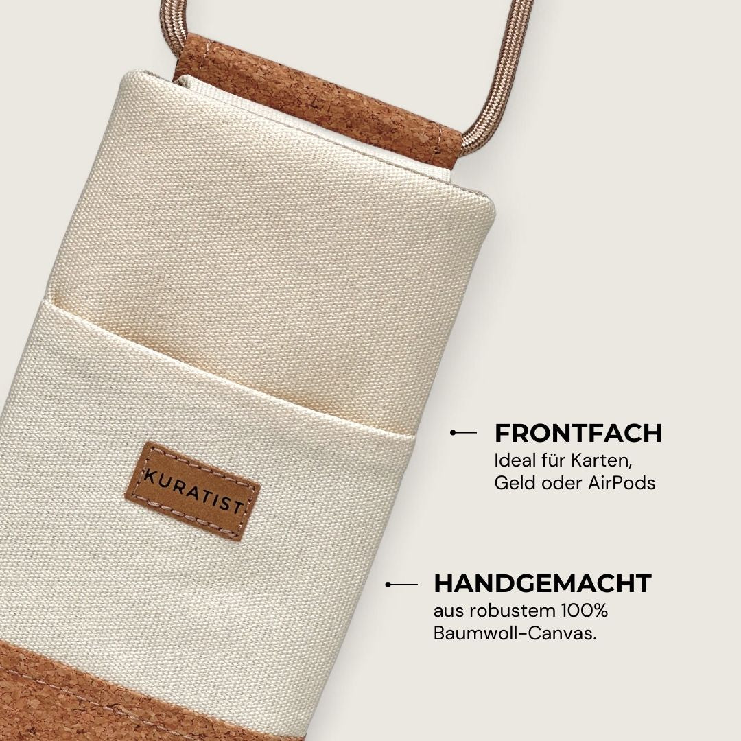 NELA Handy Umhängetasche - Handytasche zum Umhängen - Natural Cork - Kuratist