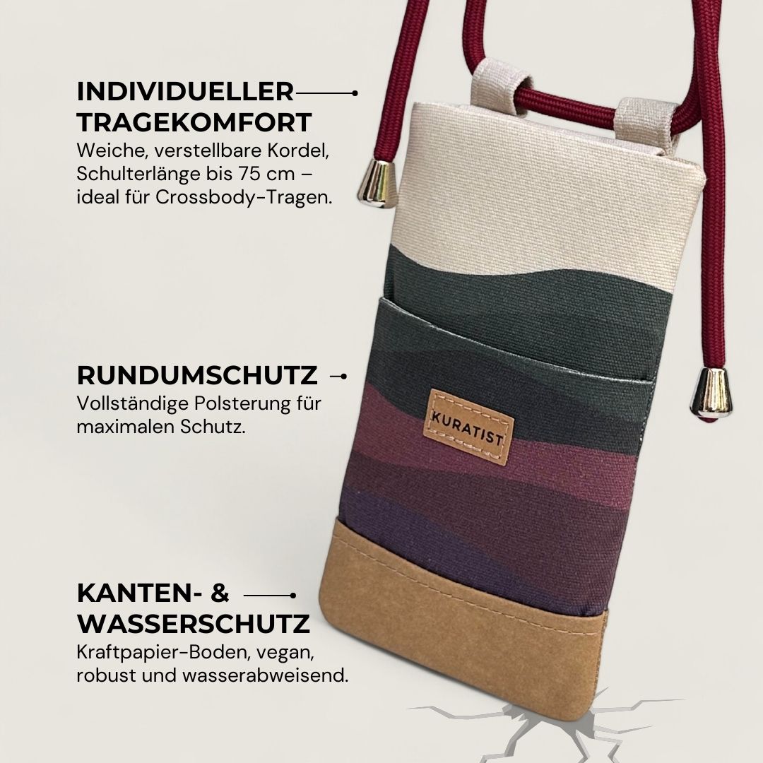 NELA Handytasche zum Umhängen Bedruckt - Handytasche zum Umhängen - Midnight Tide Paper - Kuratist