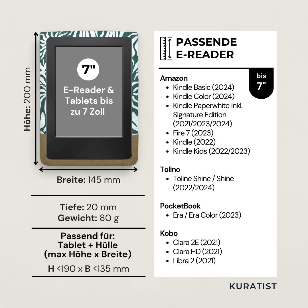 AHOI E - Reader - Hülle 6 - 7 Zoll - E - Reader - Hüllen - Botanic Escape Paper - Kuratist