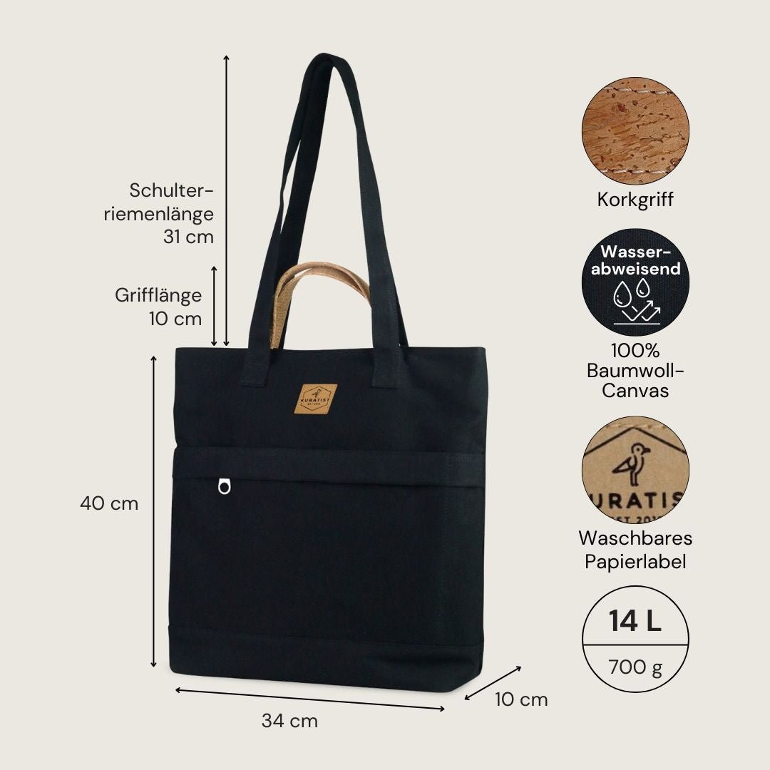 DEERN Original Totepack - Taschen - Black Cork - Kuratist