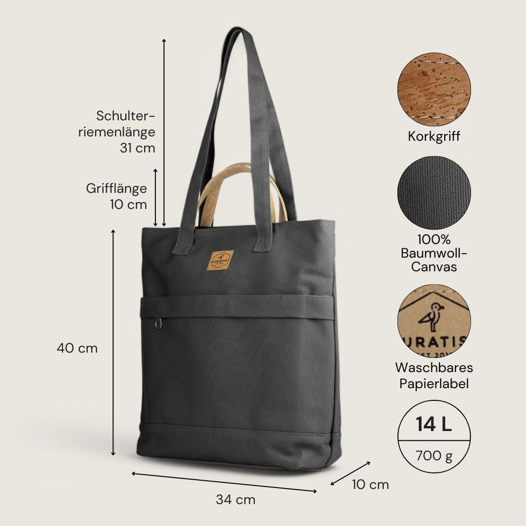 DEERN Original Totepack - Taschen - Warm Charcoal Cork - Kuratist