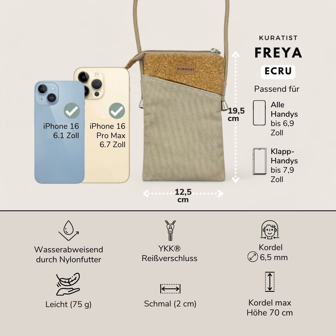 FREYA Handy Umhängetasche und Geldbörse - Handytaschen - Ecru Cork - Kuratist