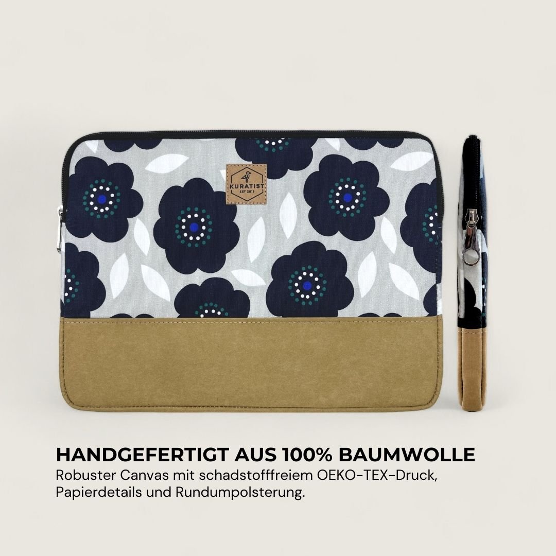 HUUS Laptophülle mit Print - Laptoptaschen - Midnight Bloom Paper - Kuratist