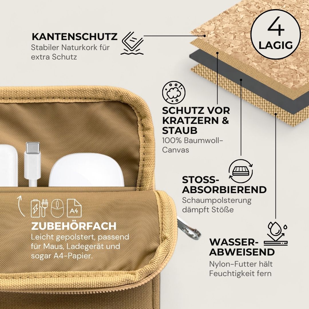 HUUS Laptoptasche - Laptoptaschen - Sand Cork - Kuratist