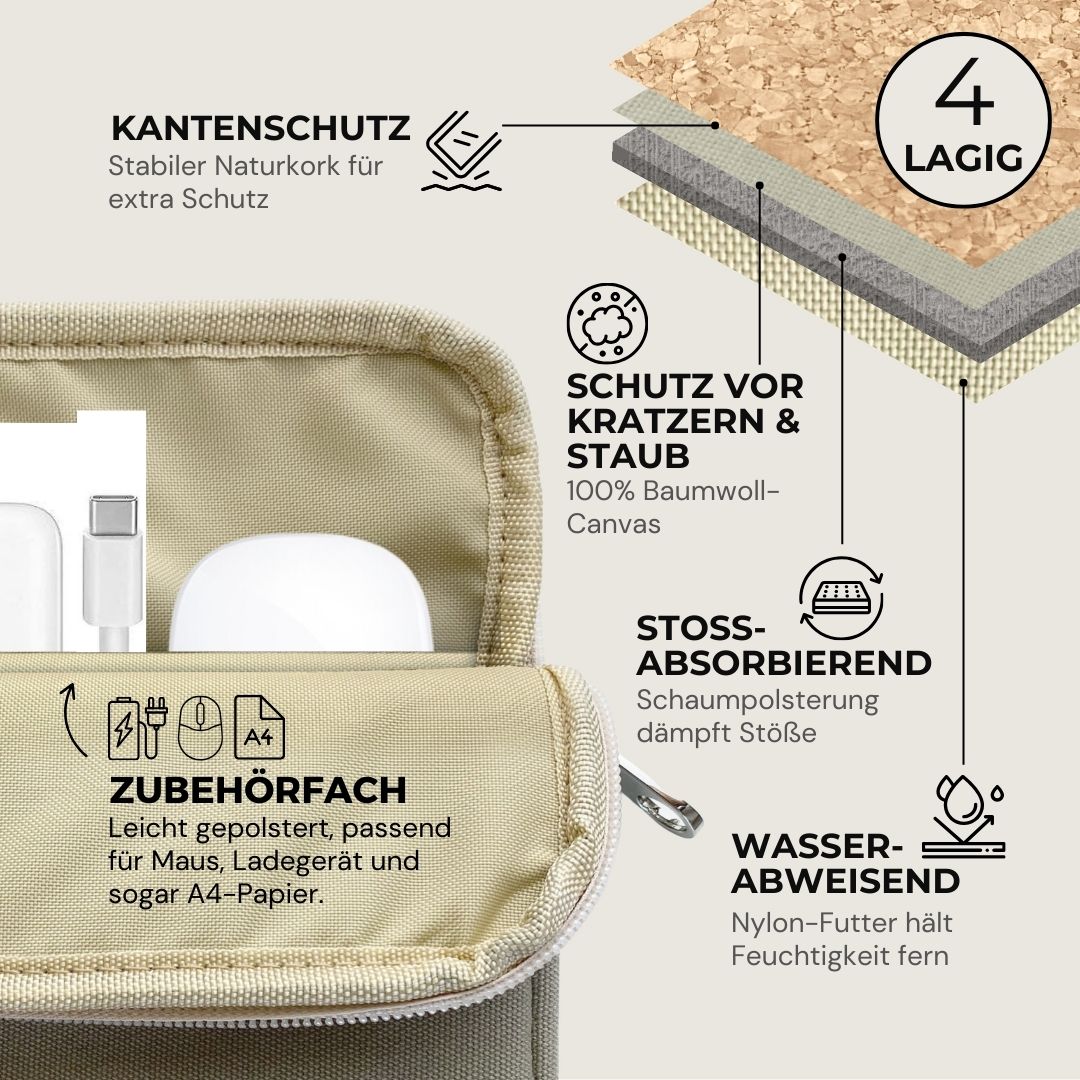 HUUS Laptoptasche - Laptoptaschen - Ecru Cork - Kuratist