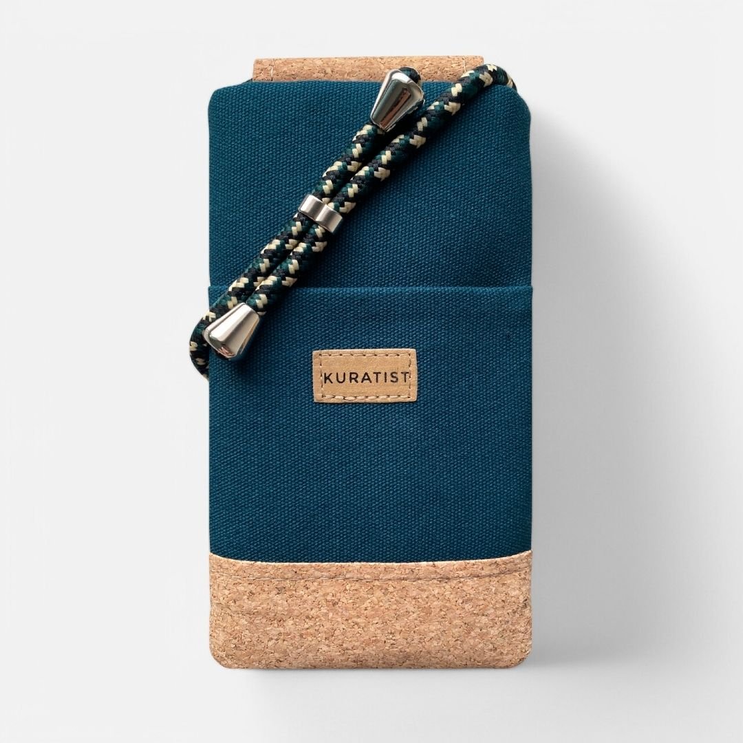 NELA Handy Umhängetasche - Handytasche zum Umhängen - Teal Cork - Kuratist