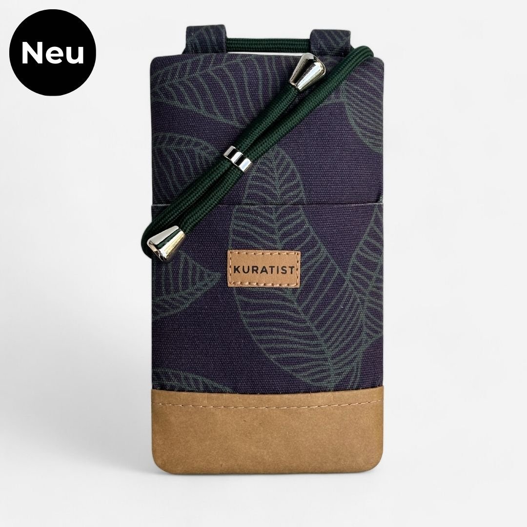 NELA Handytasche zum Umhängen Bedruckt - Handytasche zum Umhängen - Nocturnal Leaves Paper - Kuratist